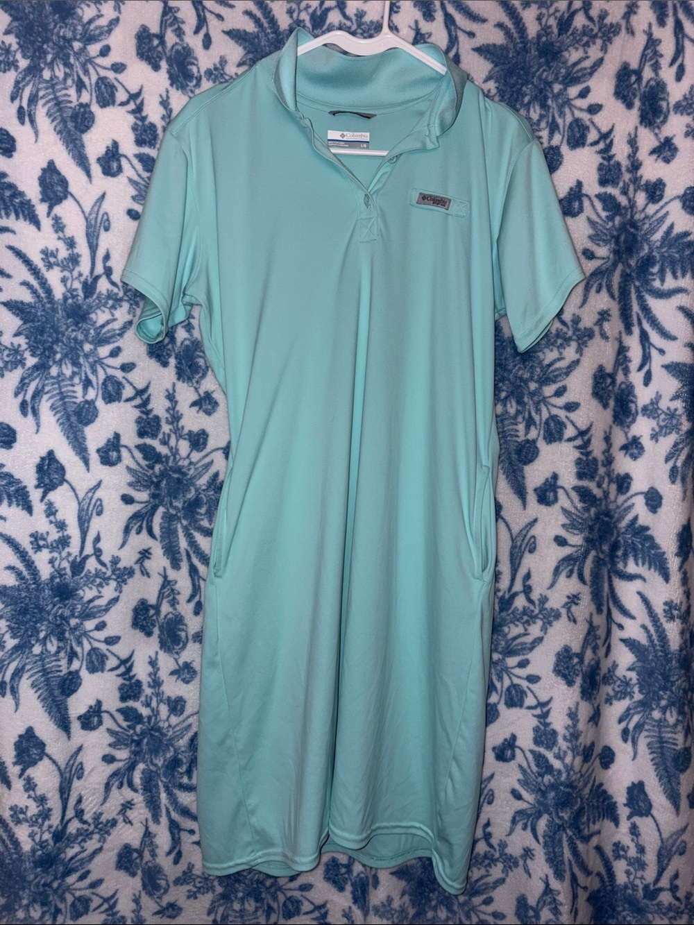 Columbia Aqua-Mint Short Sleeve Polo Dress